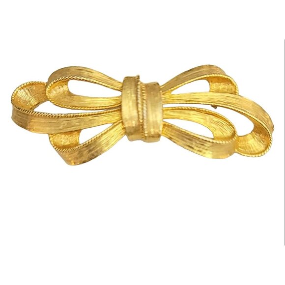 Givenchy Gold Tone Bow Brooch, Signed M263B - Picture 7 of 7